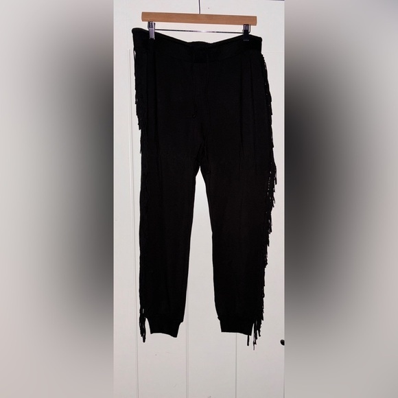 Venus Fringe Jogger Pants Cowgirl Grunge Goth Western Ranch Country Women L - Picture 2 of 10